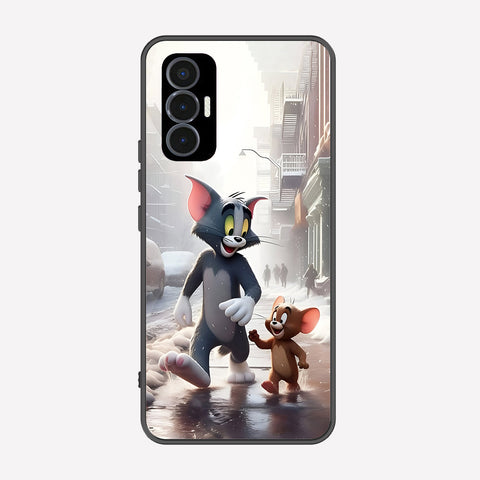 Tecno Pova 3 Cover - Tom & Jerry Series - Premium Printed Metal soft Bumper shock Proof Case