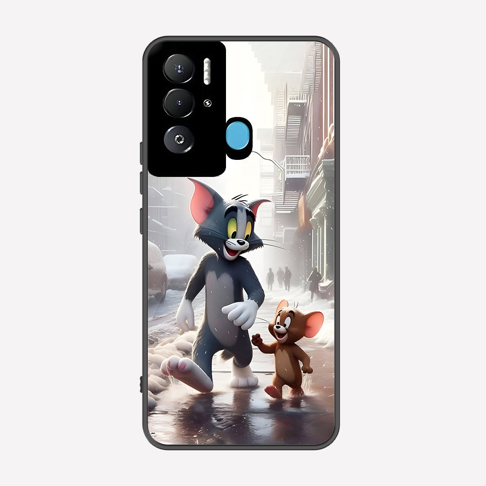 Tecno Pova Neo Cover - Tom & Jerry Series - Premium Printed Metal soft Bumper shock Proof Case