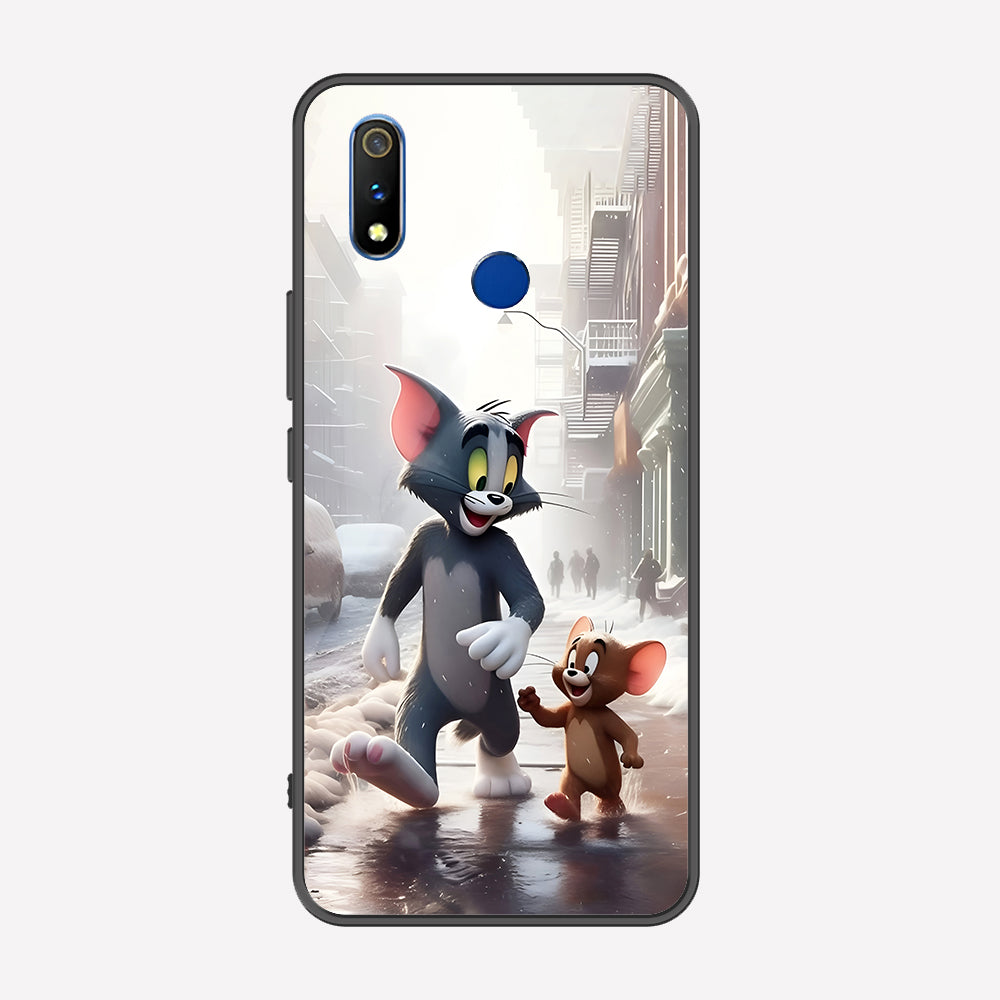 Realme 3 Cover - Tom & Jerry Series - Premium Printed Metal soft Bumper shock Proof Case