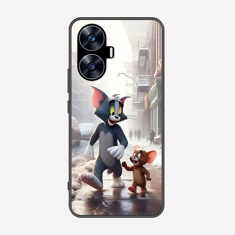 Realme C55 Cover - Tom & Jerry Series - Premium Printed Metal soft Bumper shock Proof Case