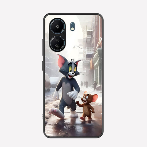 Xiaomi Redmi 13C Cover - Tom & Jerry Series - Premium Printed Metal soft Bumper shock Proof Case