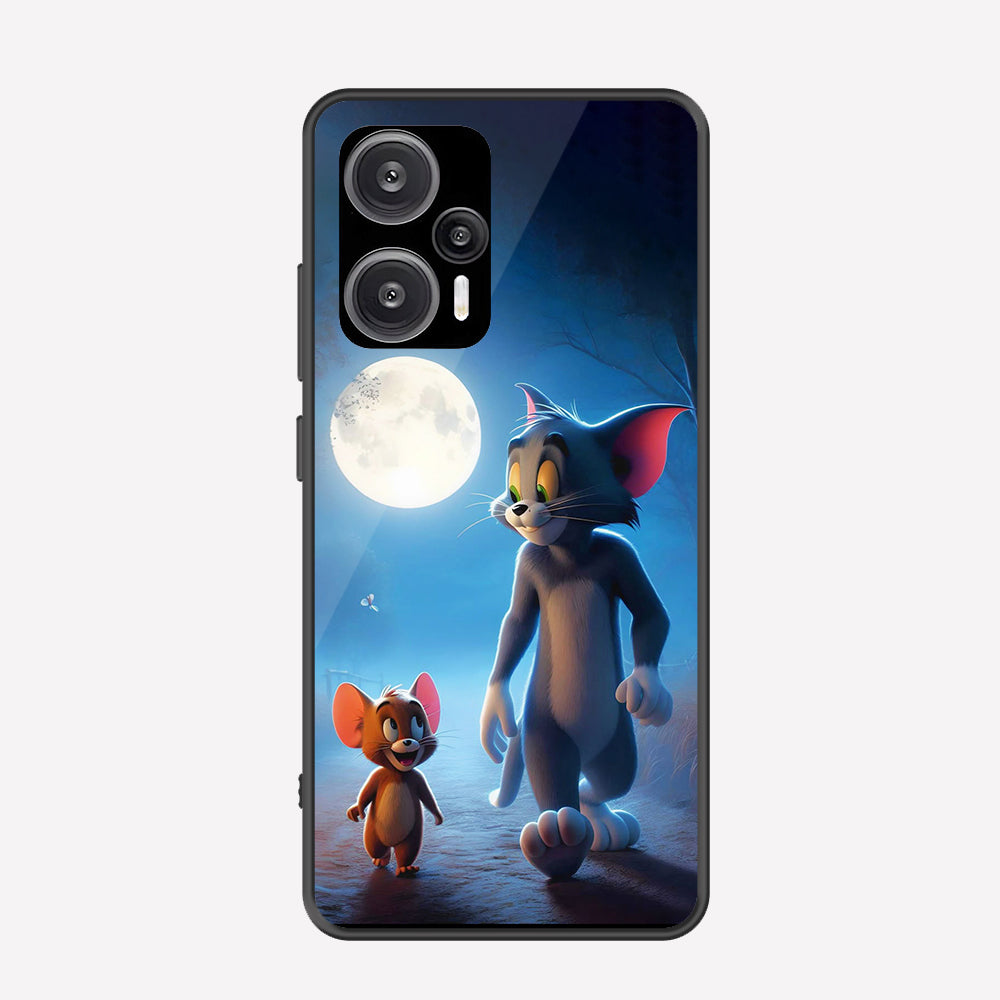 Xiaomi Poco F5 Cover - Tom & Jerry Series - Premium Printed Metal soft Bumper shock Proof Case