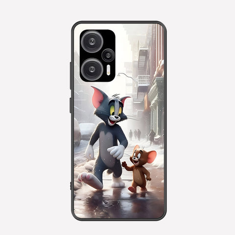 Xiaomi Poco F5 Cover - Tom & Jerry Series - Premium Printed Metal soft Bumper shock Proof Case