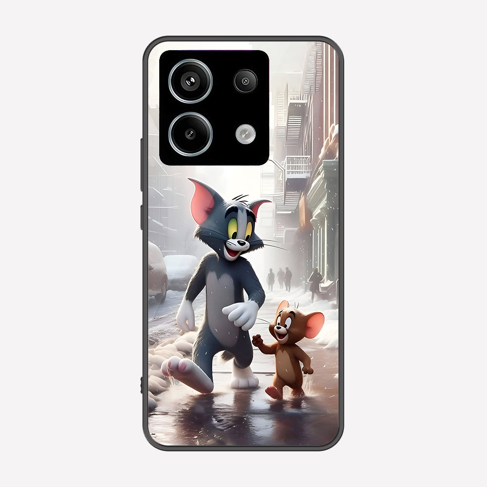 Xiaomi Poco M6 Pro 4G Cover - Tom & Jerry Series - Premium Printed Metal soft Bumper shock Proof Case