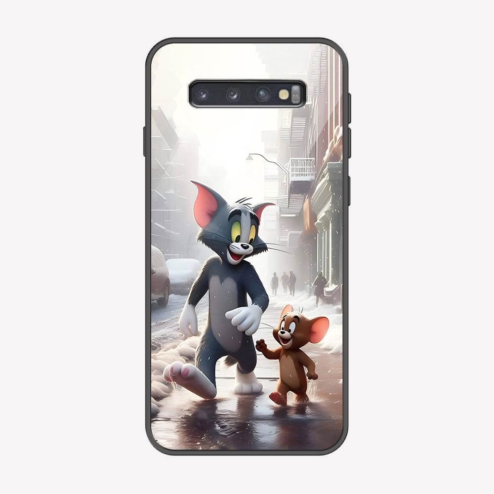 Samsung Galaxy S10 Cover - Tom & Jerry Series - Premium Printed Metal soft Bumper shock Proof Case