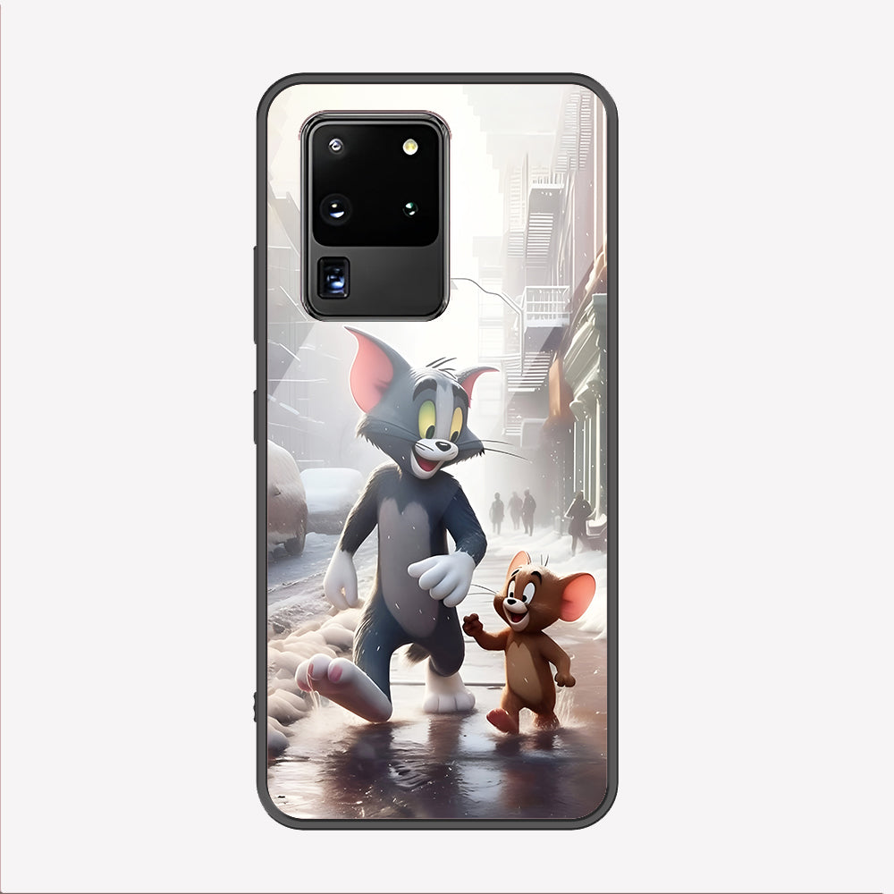 Samsung Galaxy S20 Ultra Cover - Tom & Jerry Series - Premium Printed Metal soft Bumper shock Proof Case