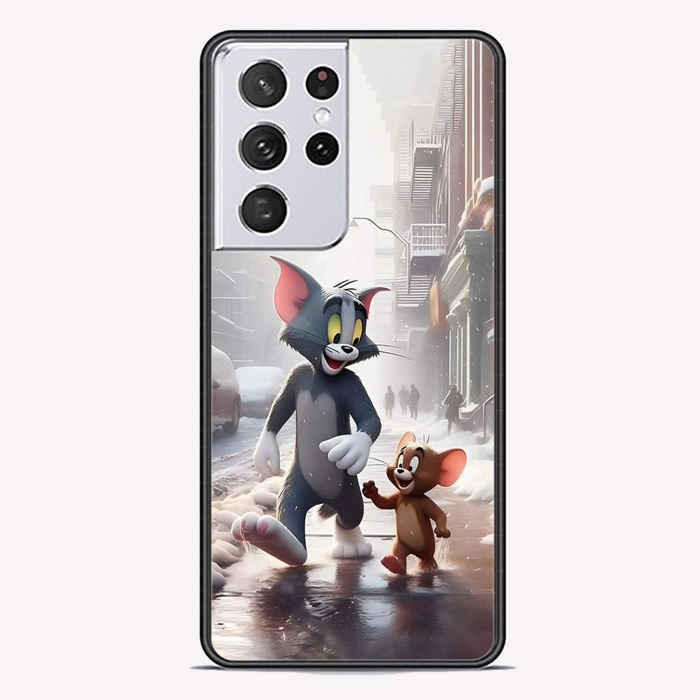 Samsung Galaxy S21 Ultra 5G Cover - Tom & Jerry Series - Premium Printed Metal soft Bumper shock Proof Case