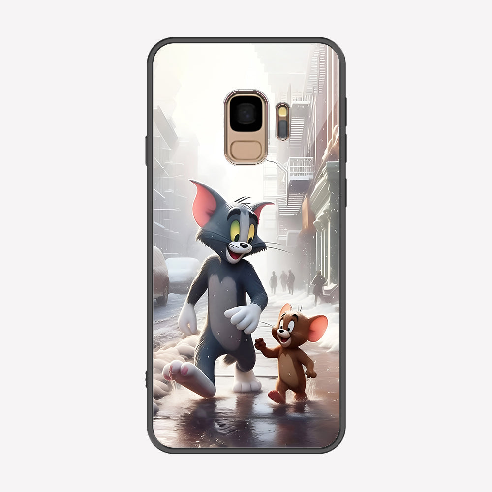 Samsung Galaxy S9 Cover - Tom & Jerry Series - Premium Printed Metal soft Bumper shock Proof Case