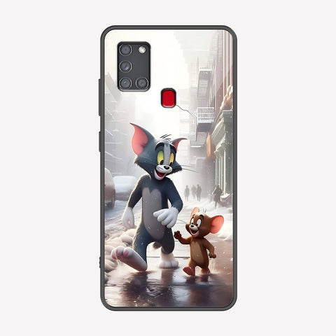 Samsung Galaxy A21s Cover - Tom & Jerry Series - Premium Printed Metal soft Bumper shock Proof Case