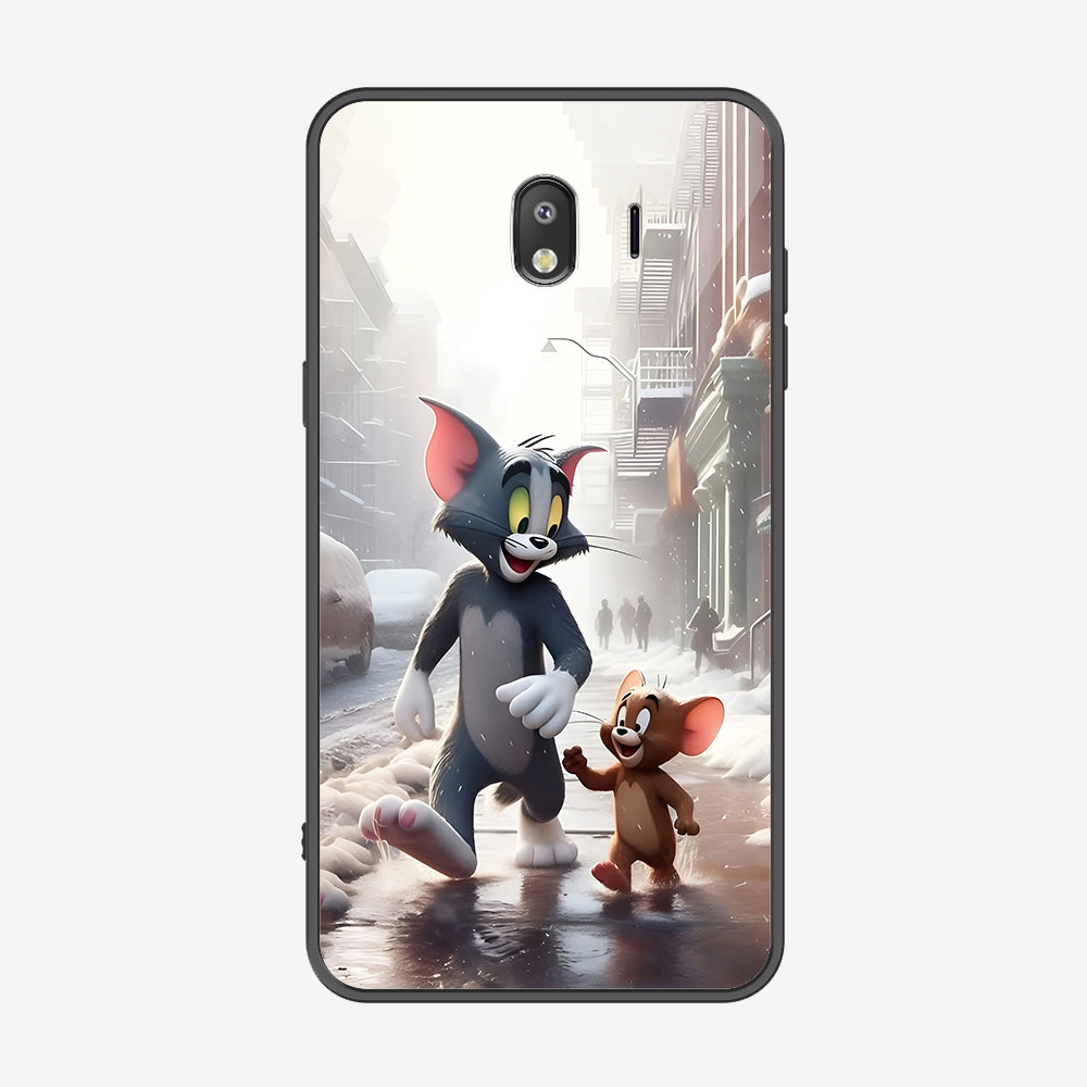 Samsung Galaxy J4 2018 Cover - Tom & Jerry Series - Premium Printed Metal soft Bumper shock Proof Case