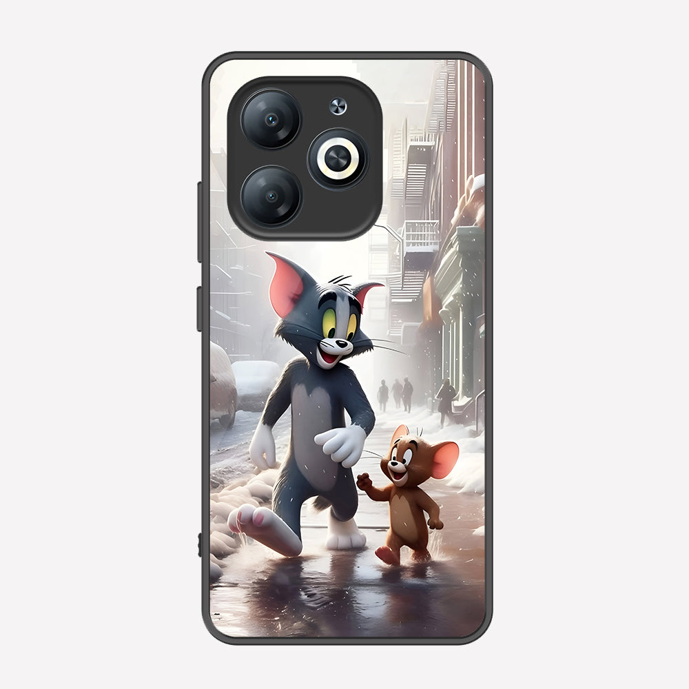 Tecno Spark 20 Cover - Tom & Jerry Series - Premium Printed Metal soft Bumper shock Proof Case