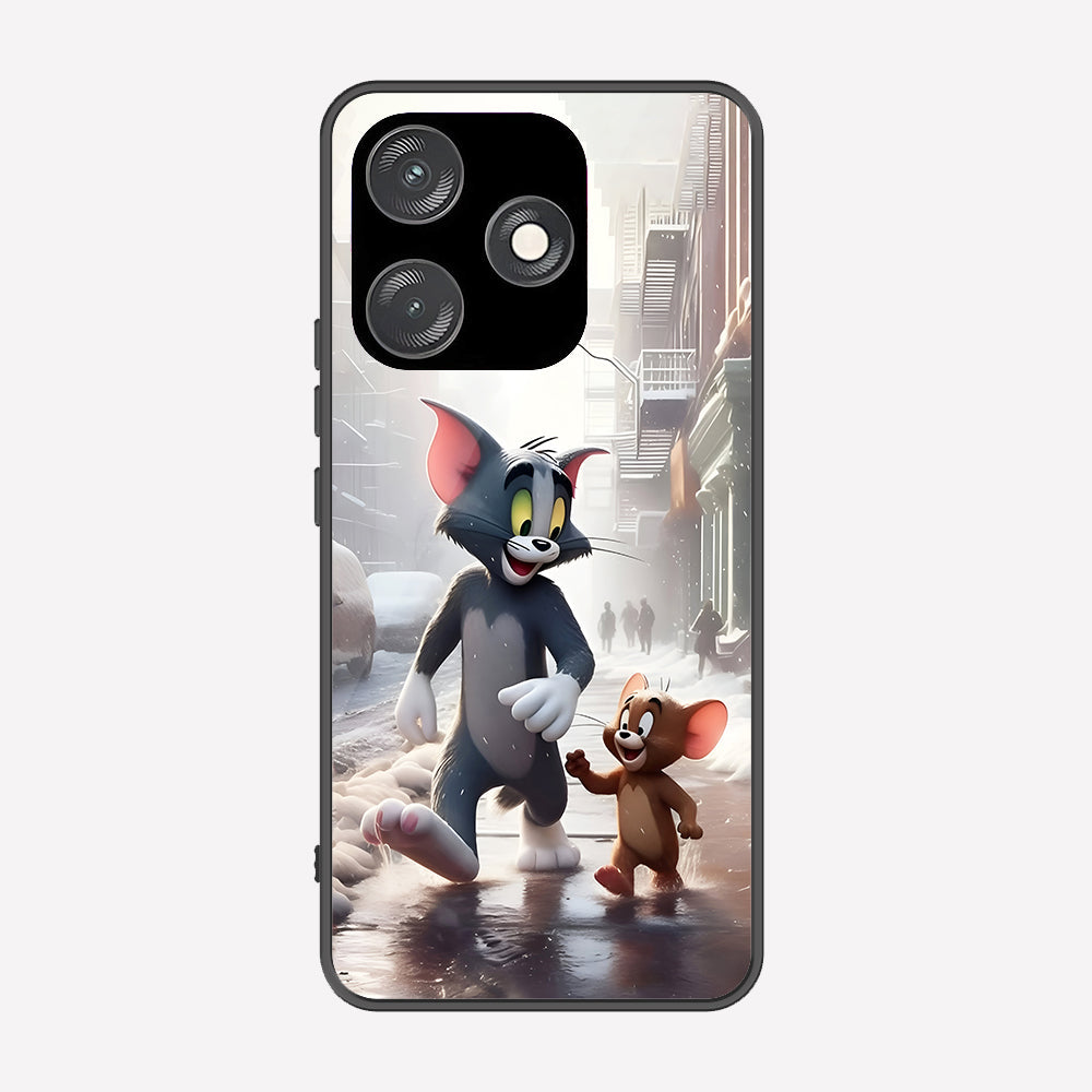 Tecno Spark 10C Cover - Tom & Jerry Series - Premium Printed Metal soft Bumper shock Proof Case