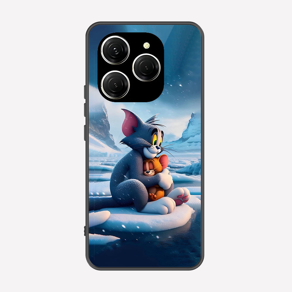 Tecno Spark 20 Pro Cover - Tom & Jerry Series - Premium Printed Metal soft Bumper shock Proof Case