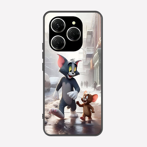 Tecno Spark 20 Pro Cover - Tom & Jerry Series - Premium Printed Metal soft Bumper shock Proof Case
