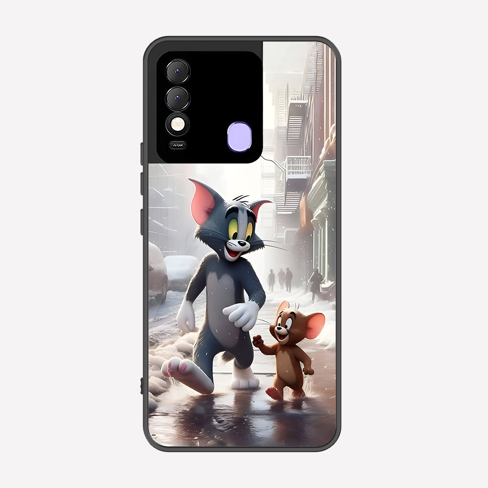 Tecno Spark 8 Cover - Tom & Jerry Series - Premium Printed Metal soft Bumper shock Proof Case