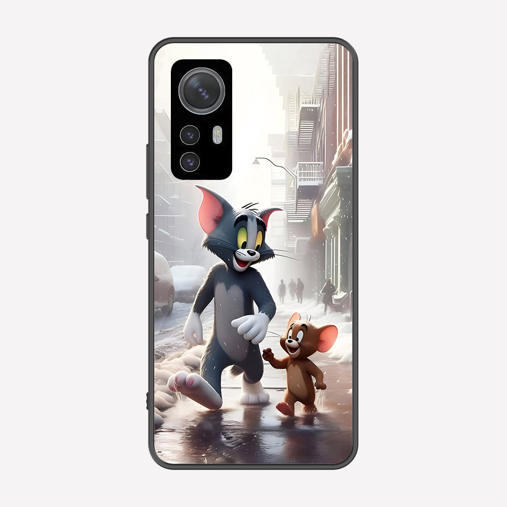 Xiaomi 12 Cover - Tom & Jerry Series - Premium Printed Metal soft Bumper shock Proof Case