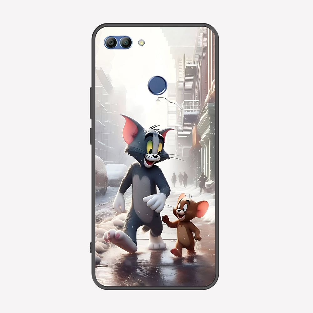 Huawei Y9 2018 Cover - Tom & Jerry Series - Premium Printed Metal soft Bumper shock Proof Case