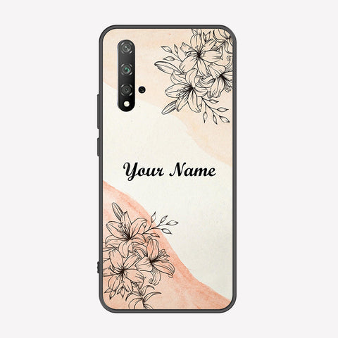 Honor 20 Cover - Personalized Name Series - Premium Printed Metal soft Bumper shock Proof Case