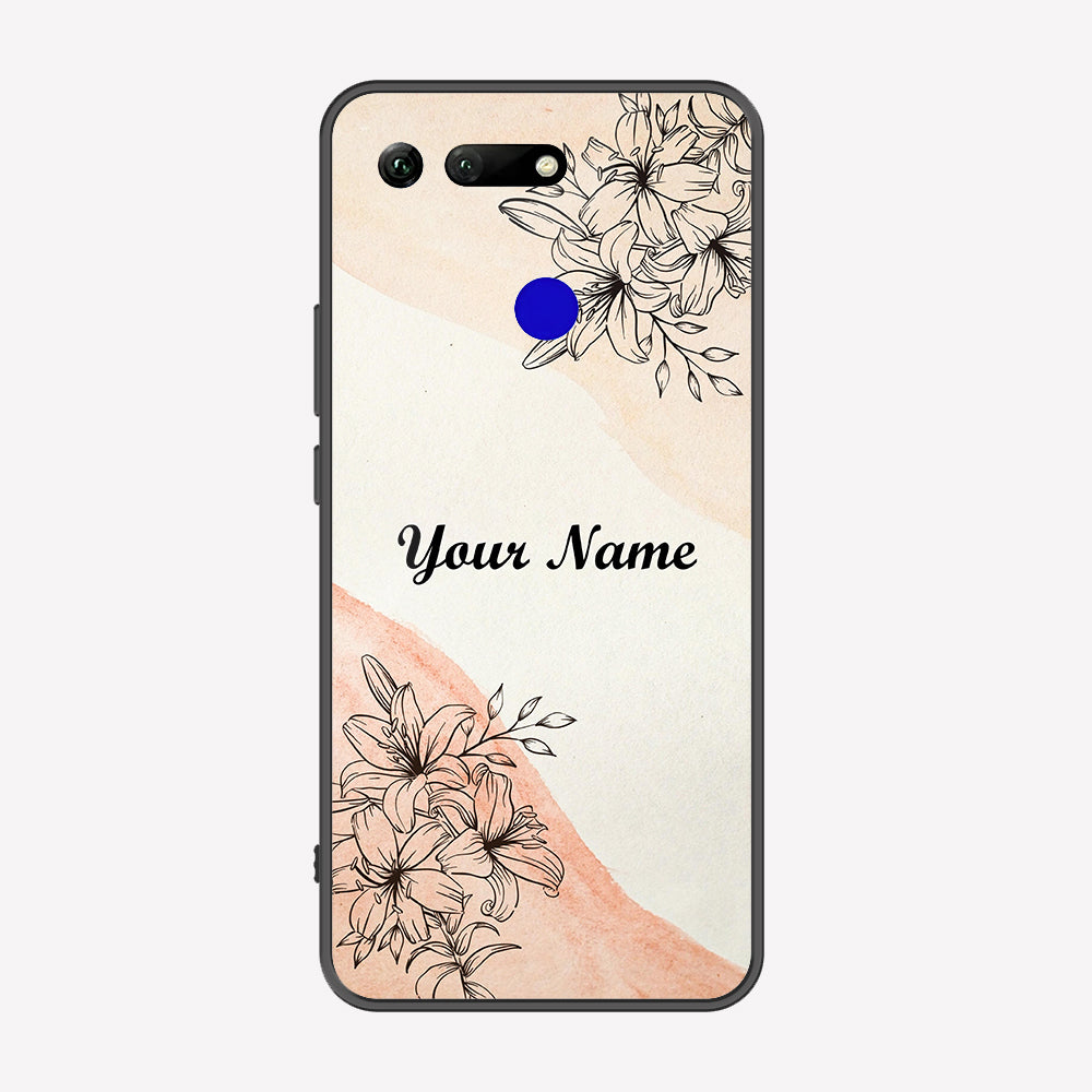 Huawei Honor View 20 Cover - Personalized Name Series - Premium Printed Metal soft Bumper shock Proof Case