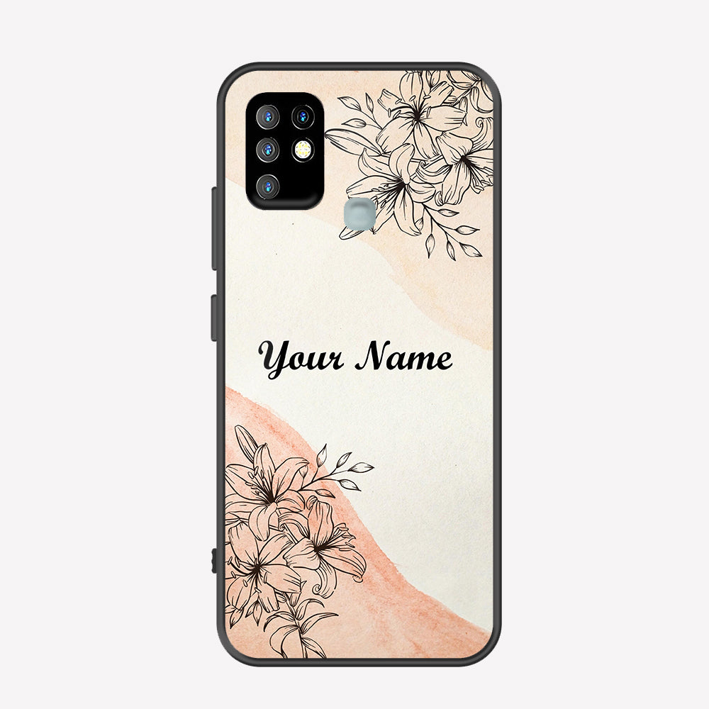 Infinix Hot 10 Cover - Personalized Name Series - Premium Printed Metal soft Bumper shock Proof Case