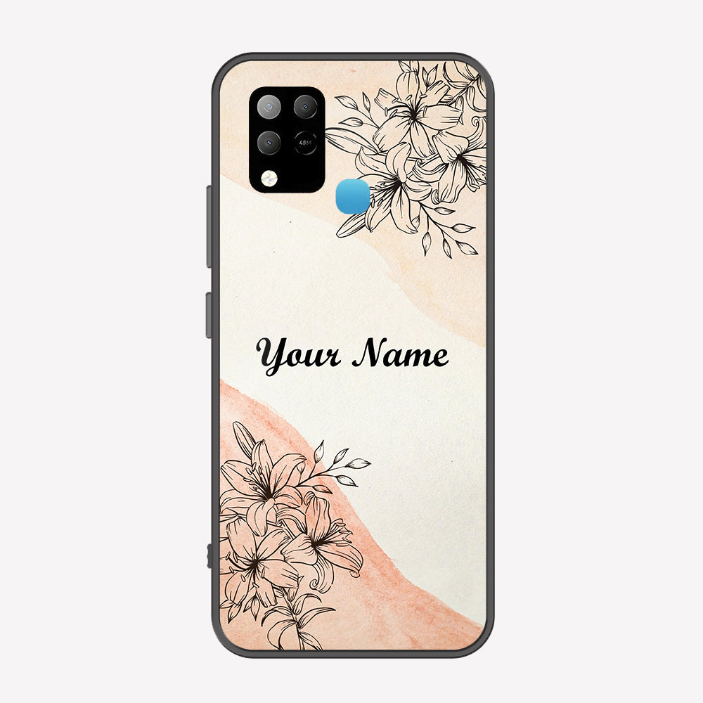Infinix Hot 10T Cover - Personalized Name Series - Premium Printed Metal soft Bumper shock Proof Case