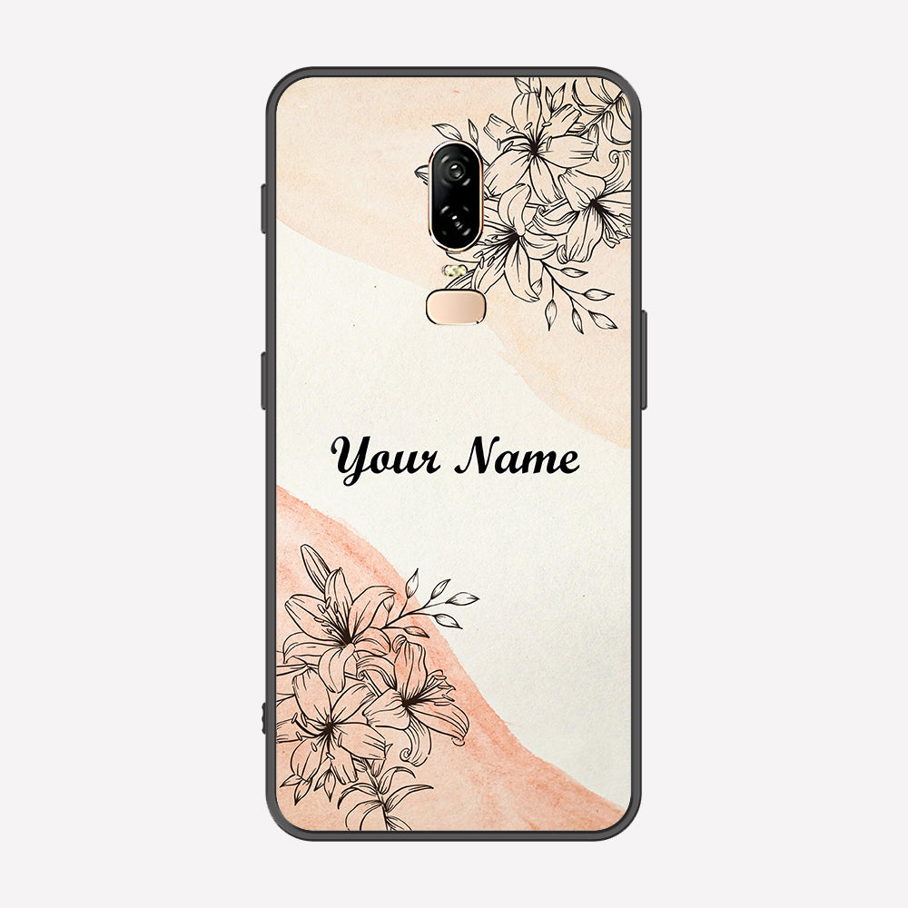 OnePlus 6 Cover - Personalized Name Series - Premium Printed Metal soft Bumper shock Proof Case