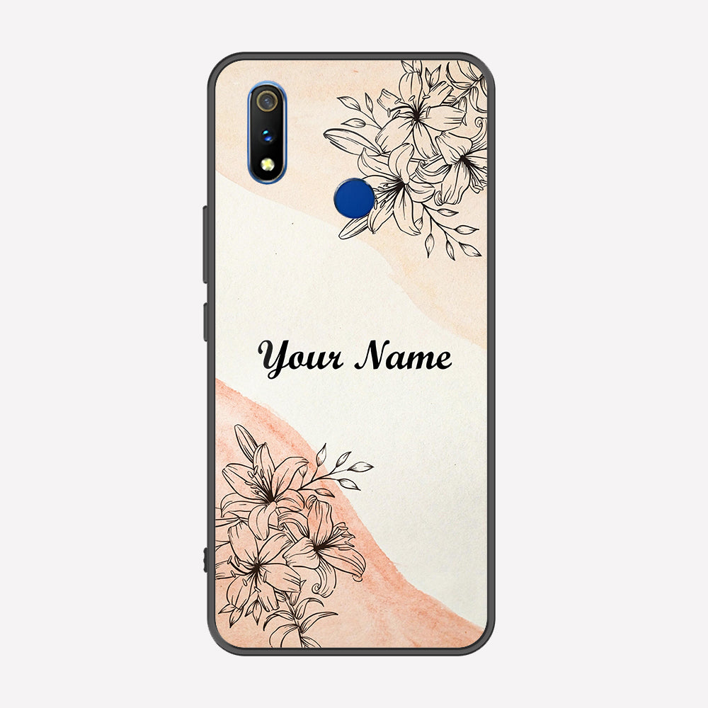 Realme 3 Cover - Personalized Name Series - Premium Printed Metal soft Bumper shock Proof Case