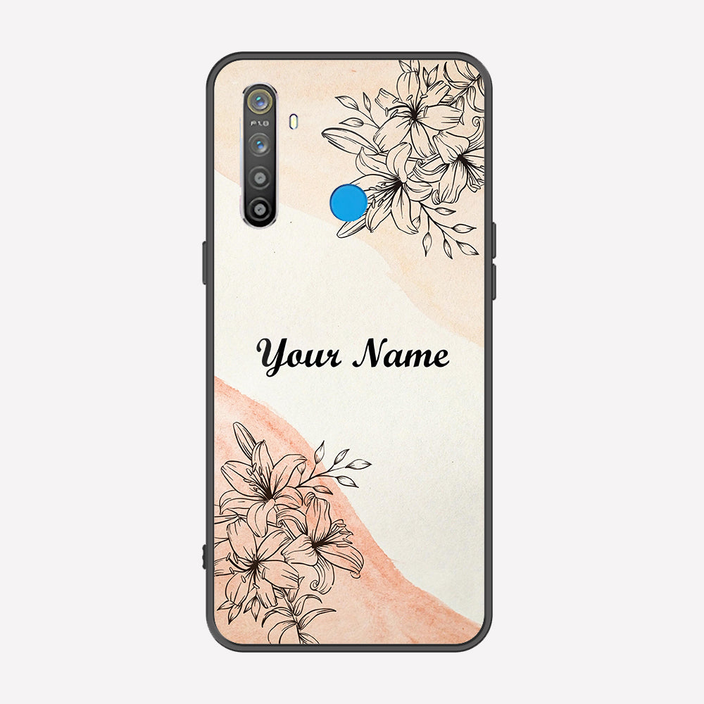 Realme 5i Cover - Personalized Name Series - Premium Printed Metal soft Bumper shock Proof Case