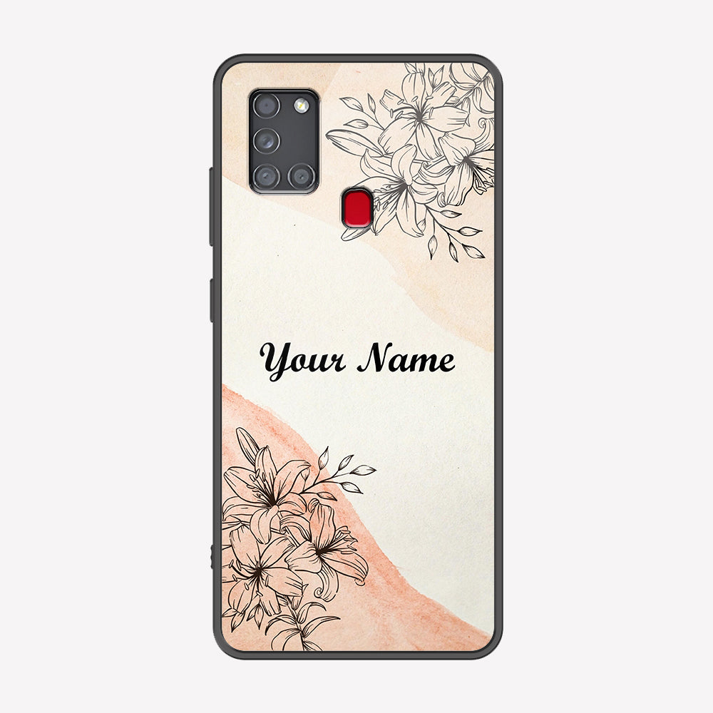 Samsung Galaxy A21s Cover - Personalized Name Series - Premium Printed Metal soft Bumper shock Proof Case
