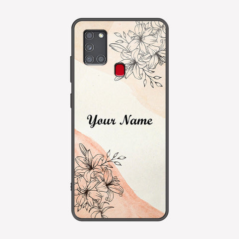 Samsung Galaxy A21s Cover - Personalized Name Series - Premium Printed Metal soft Bumper shock Proof Case
