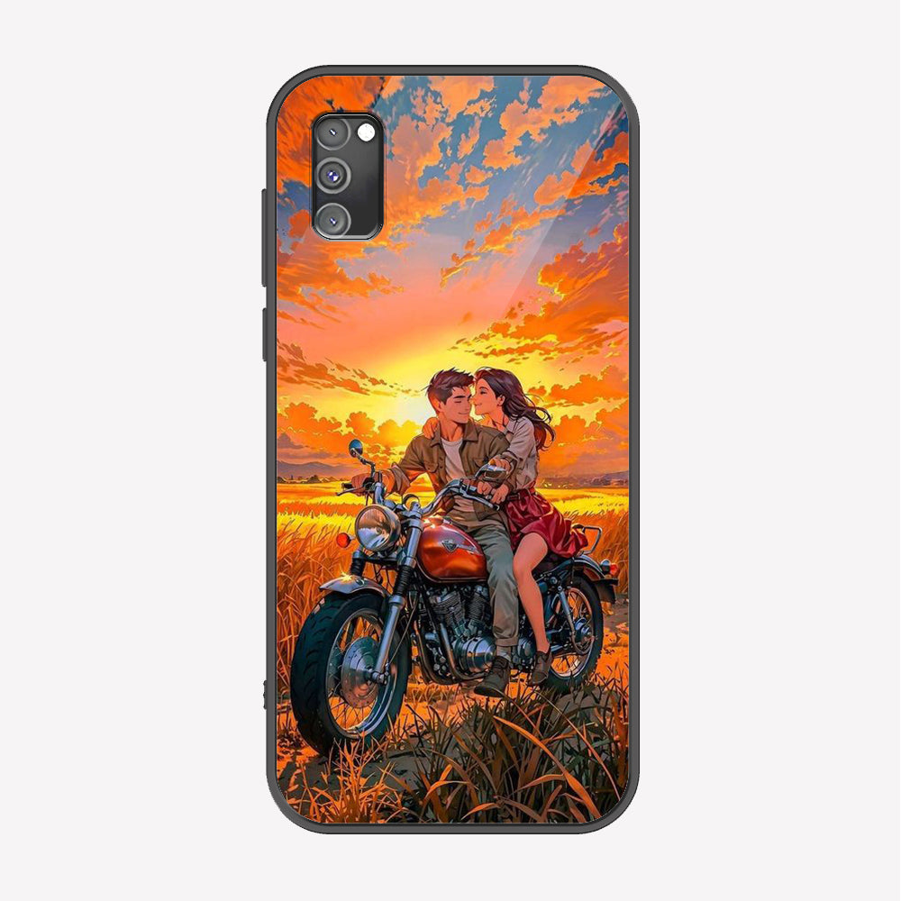 Samsung Galaxy A02s Cover - Love Couple Series - Premium Printed Metal soft Bumper shock Proof Case
