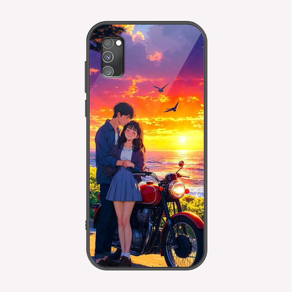 Samsung Galaxy A02s Cover - Love Couple Series - Premium Printed Metal soft Bumper shock Proof Case