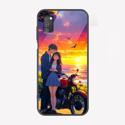 Samsung Galaxy A02s Cover - Love Couple Series - Premium Printed Metal soft Bumper shock Proof Case