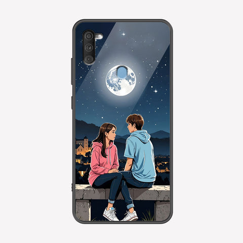 Samsung Galaxy A10 Cover - Love Couple Series - Premium Printed Metal soft Bumper shock Proof Case