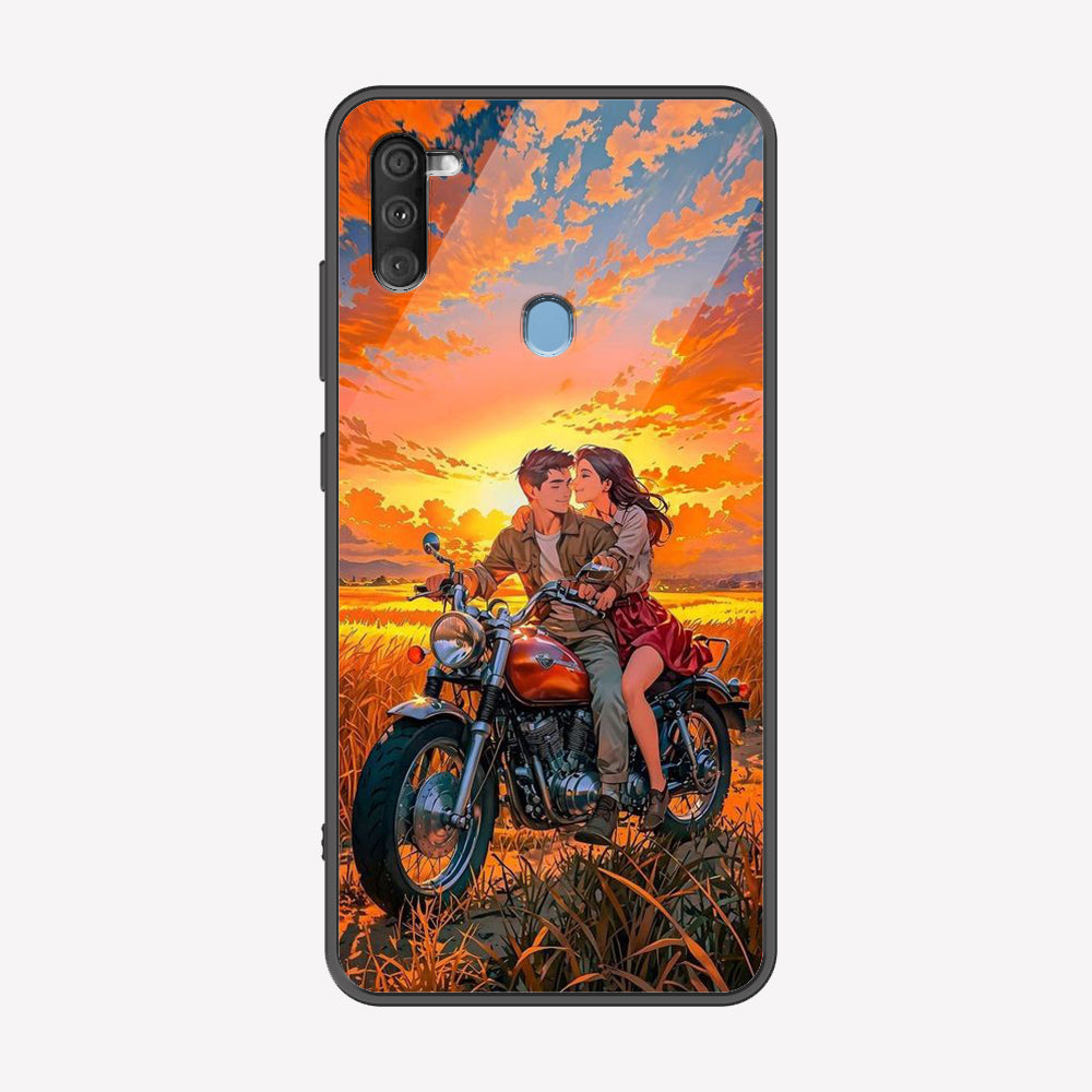 Samsung Galaxy A10s Cover - Love Couple Series - Premium Printed Metal soft Bumper shock Proof Case