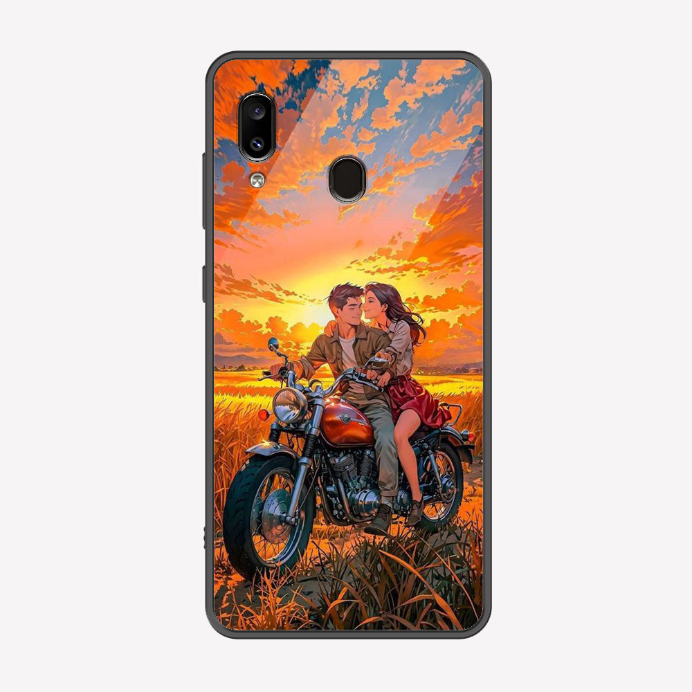 Samsung Galaxy A20 Cover - Love Couple Series - Premium Printed Metal soft Bumper shock Proof Case