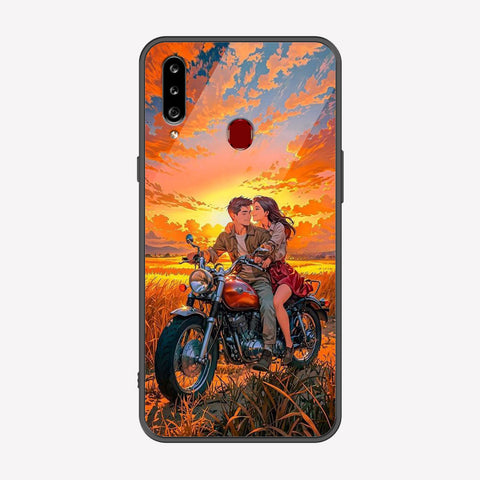 Samsung Galaxy A20s Cover - Love Couple Series - Premium Printed Metal soft Bumper shock Proof Case