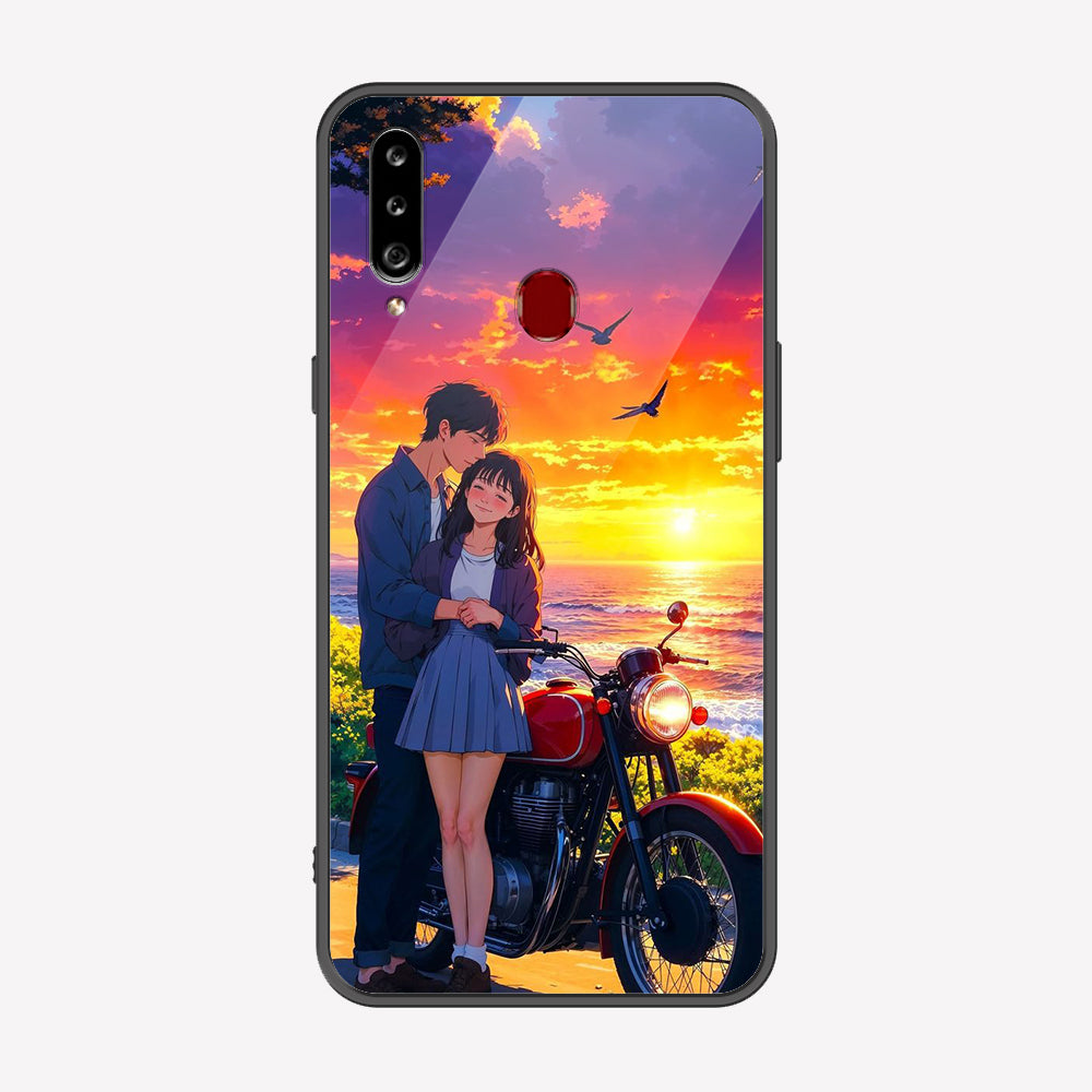 Samsung Galaxy A20s Cover - Love Couple Series - Premium Printed Metal soft Bumper shock Proof Case