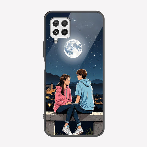 Samsung Galaxy A22 Cover - Love Couple Series - Premium Printed Metal soft Bumper shock Proof Case