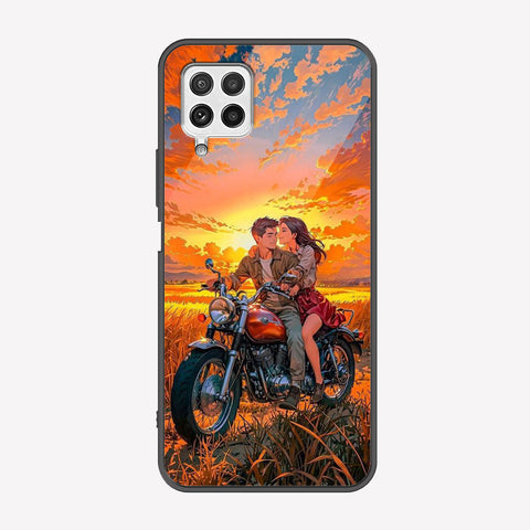Samsung Galaxy A22 Cover - Love Couple Series - Premium Printed Metal soft Bumper shock Proof Case