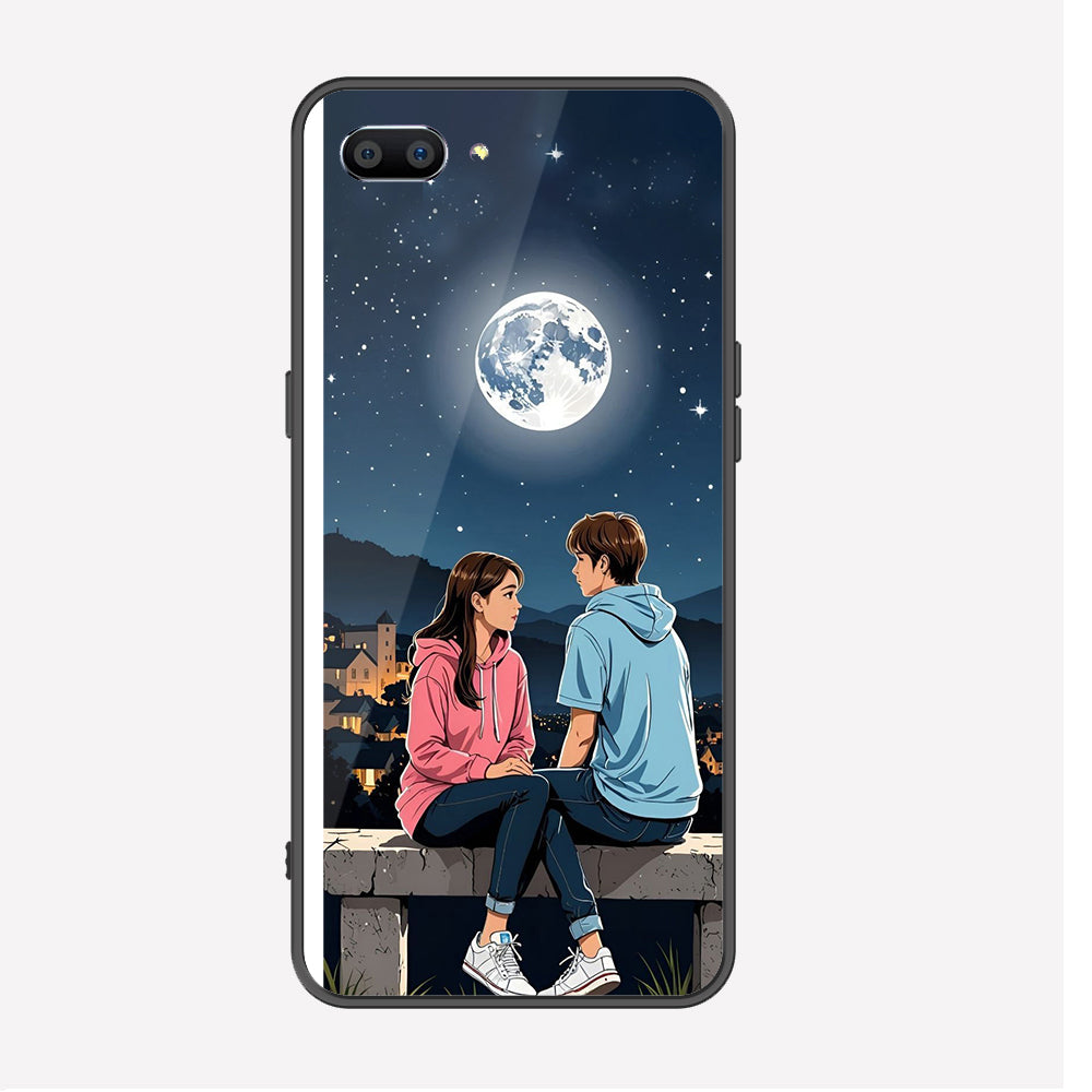 Realme C1 Cover - Love Couple Series - Premium Printed Metal soft Bumper shock Proof Case