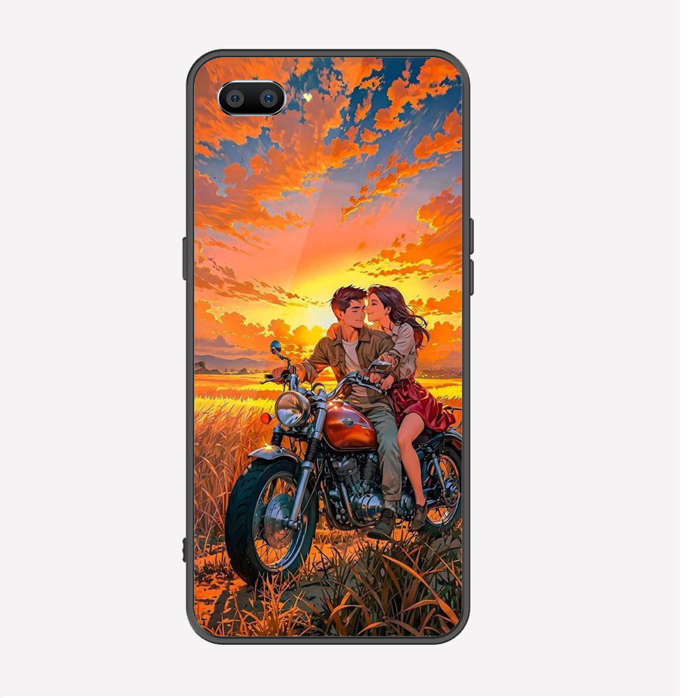 Realme C1 Cover - Love Couple Series - Premium Printed Metal soft Bumper shock Proof Case