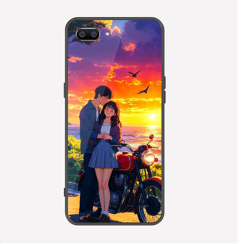 Realme C1 Cover - Love Couple Series - Premium Printed Metal soft Bumper shock Proof Case