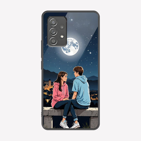 Samsung Galaxy A52 Cover - Love Couple Series - Premium Printed Metal soft Bumper shock Proof Case