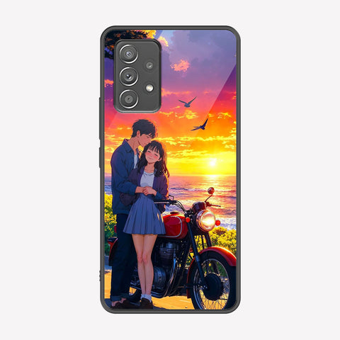 Samsung Galaxy A52 Cover - Love Couple Series - Premium Printed Metal soft Bumper shock Proof Case
