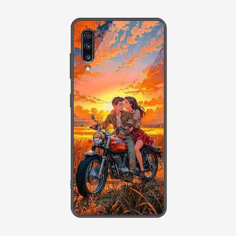Samsung Galaxy A70s Cover - Love Couple Series - Premium Printed Metal soft Bumper shock Proof Case
