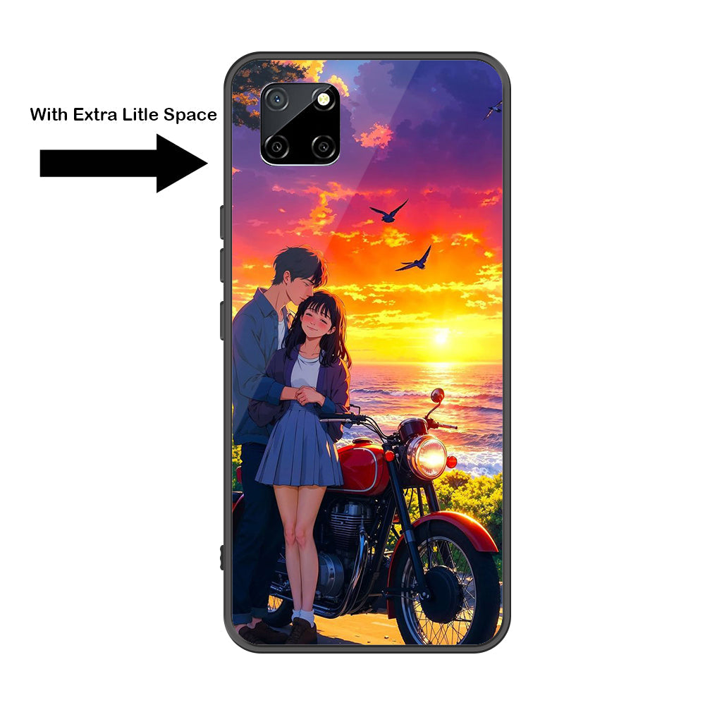 Realme Narzo 30A Cover - Love Couple Series - Premium Printed Metal soft Bumper shock Proof Case
