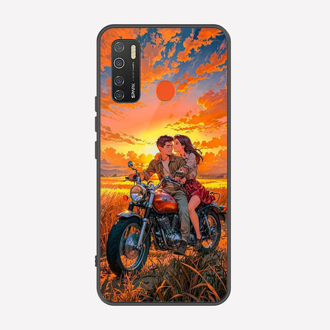 Tecno Camon 15 Cover - Love Couple Series - Premium Printed Metal soft Bumper shock Proof Case