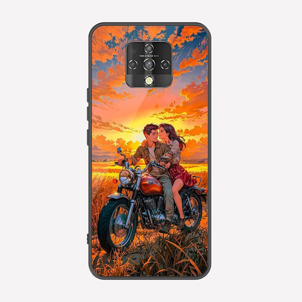 Tecno Camon 16 Cover - Love Couple Series - Premium Printed Metal soft Bumper shock Proof Case