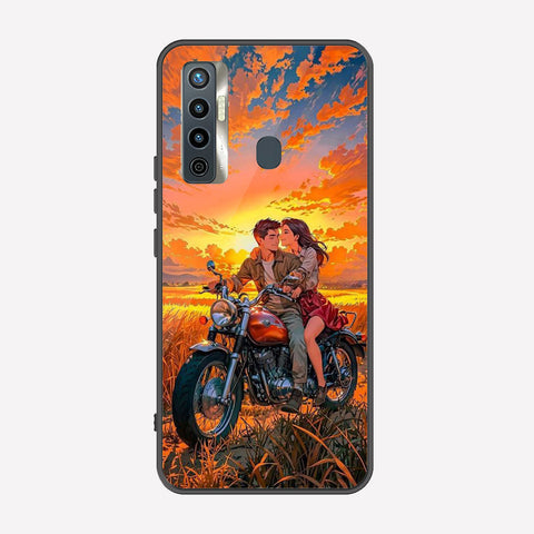 Tecno Camon 17 Cover - Love Couple Series - Premium Printed Metal soft Bumper shock Proof Case